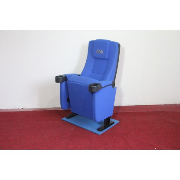 Professional Fixed Iron Legs Cinema Style Seating With PU Foam Back Cover