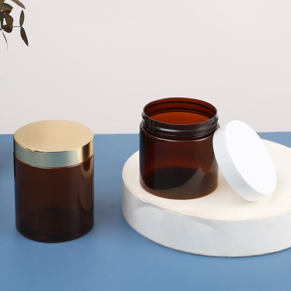 30ml 40ml 50ml 60ml 80ml 100ml 120ml 200ml 250ml 400ml 500ml 1L Chocolate PET Plastic Cream Jar for Food Collar Material