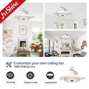 42” Retractable Ceiling Fan with Light and DC Motor