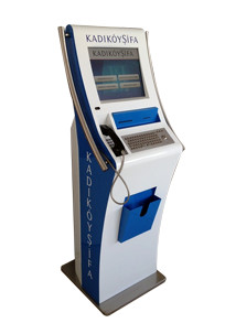 1920*1080 Self Service Check In Kiosk With 17 Inch Touch Screen And VOIP Phone