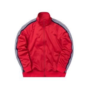 Men Cotton Blend Doped Stripe Track Jacket And Pant Suit