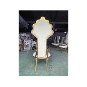 Magnificent Furnishings White Bridal Chair Wedding Banquet Chair High Back