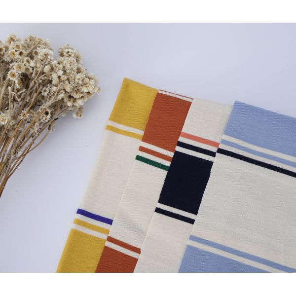 Smooth Skin - Friendly Striped Knit Fabric For T-Shirt