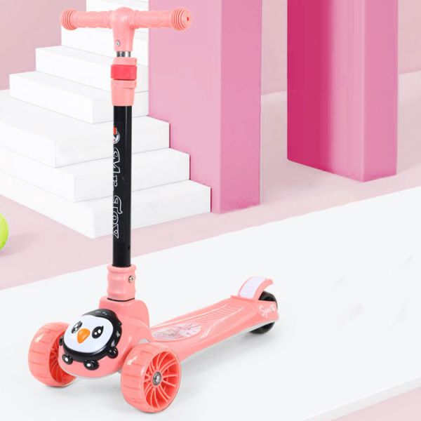 3 PU Wheel LED Baby Kick Scooter Sale for Kids Function Music Lighting One-click Folding