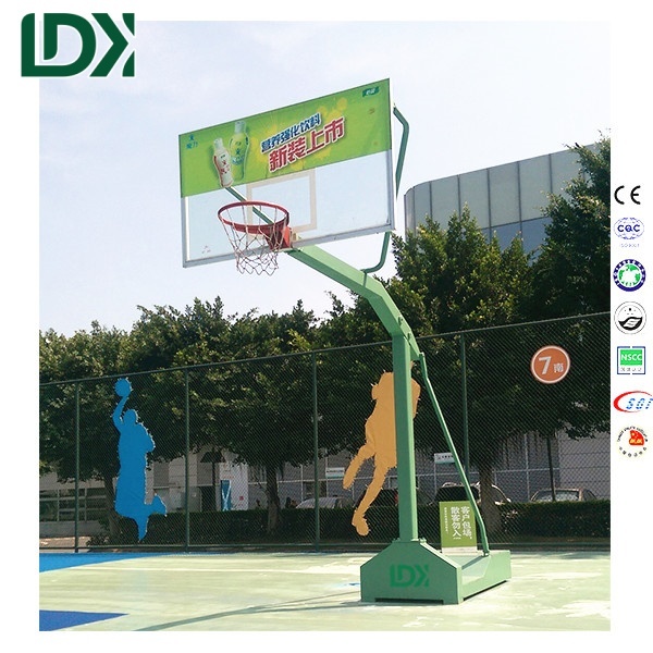 Outdoor School Court Basketball Stand Basketball Hoop Tempered Glass Backboard On Sale