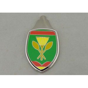 Car Souvenir Badges Brass Die Struck Imitation Hard Enamel Silver