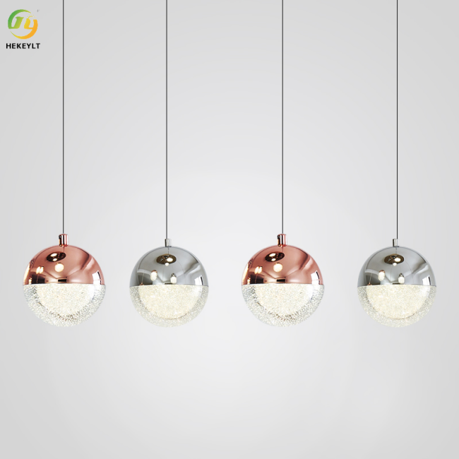 Project Led Strip 12cm Crystal Pendant Chandelier Luxury Sturdy Metal Glass Ball Clear Staircase