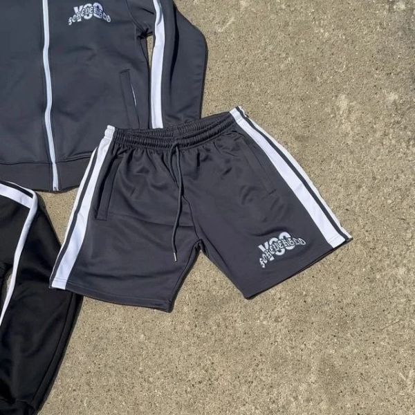 Custom Manufacturer Polyester Fiber Long Sleeve Polo Shirt Zip up Sweatshirts Jogger Shorts Tracksuit Autumn Short Set Sweatsuit