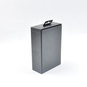 Black Window Box Packaging / Earphone Cardboard Box With Window Lid