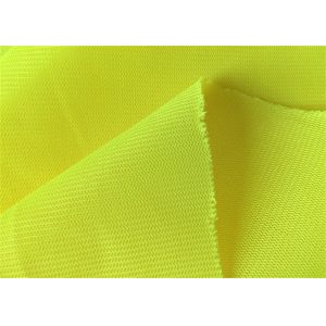 Yellow Knitting Fluorescent Polyester Fabric For Safety Jacket