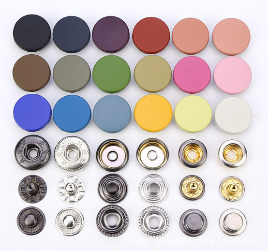 Baking Finished Colorful Plastic&Alloy round square plated button snap button sample free shirt buttons