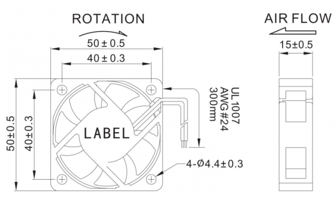 Electric 2 Inch Computer Case Cooling Fans High Resistant 50mm * 50mm * 15mm