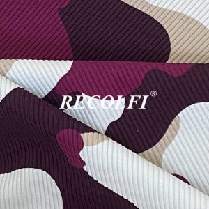 130CM Width Activewear Spandex Knit Fabric Eco Ribbed Leopard Printing