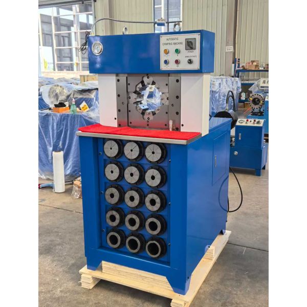 3 Inch Button Control Hydraulic Hose Crimping Machine with 6-76mm Crimping Range, 165mm Max Opening, and 15 Dies