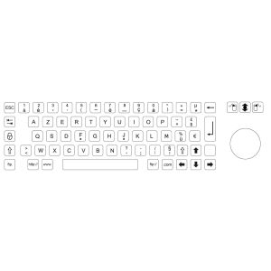 82 key wall mounting flat design metal kiosk keyboard with FN key and touchpad