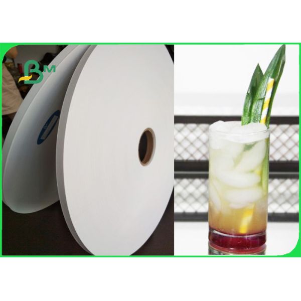 white kraft paper food grade 120GSM Biodegradable Food Grade Paper Roll / Environmental White Paper For Paper Straw
