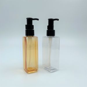 Coated Shampoo Square Plastic Lotion Bottles 150ml With PP Pump