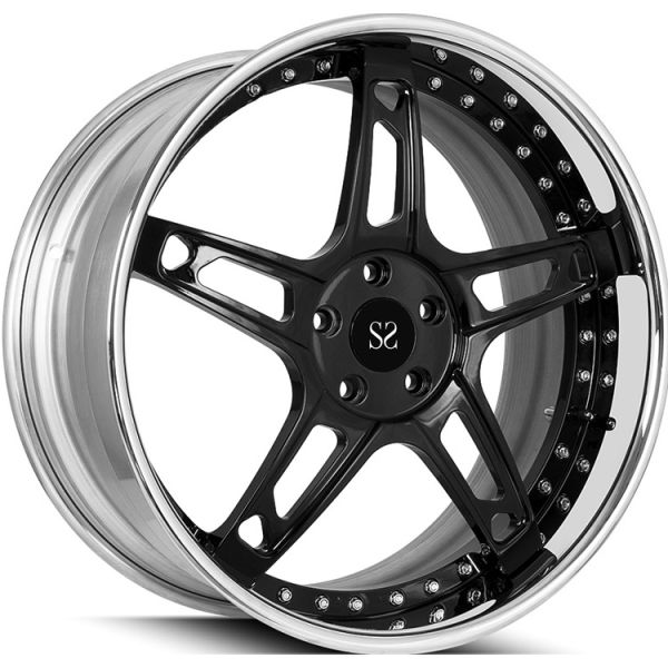 Polished Lip Gloss Black Disc BMW Forged Wheels Alloy Rims 2PC For 21X11.5 And 21x12