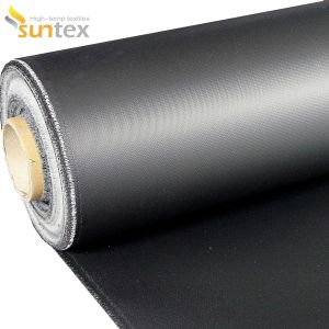 Quality Neoprene Rubber Black Coated Fiberglass Fabric 0.45 mm Thickness for sale