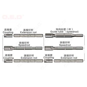 T45 T51 Extension Rod Drilling Sleeve , Threaded Reducing Rod Coupling