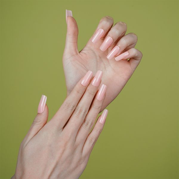 3D Gel Nail Wraps Semi-Cured Gel Strips with Solid Color and Long-Lasting Effect