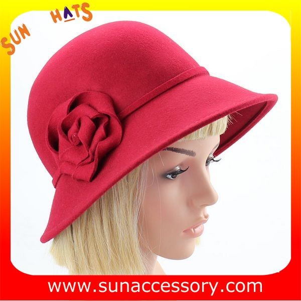 Vintage hot sale mid brim hats wholesale for ladies,100% Australia wool felt hats factory