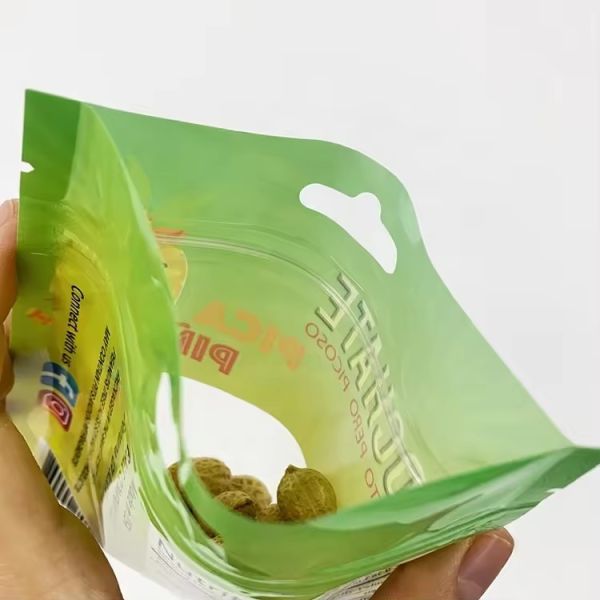 Custom Printing Biodegradable Plastic Zipper Three Side Sealed Packaging Bag With Clear Window