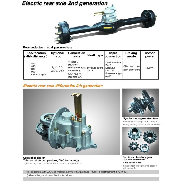 Buy Electric rear axle 2nd generation for tricycle at wholesale prices