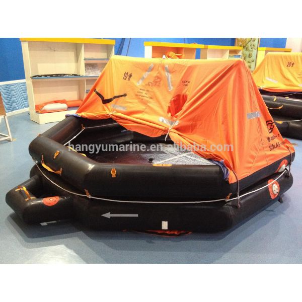 Throw 6 persons overboard inflatable liferaft