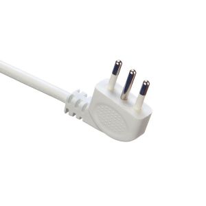 IMQ Standard 3 Pin Angeled 16A Italy White Power Cords H05VV-F 3x0.75MM² with