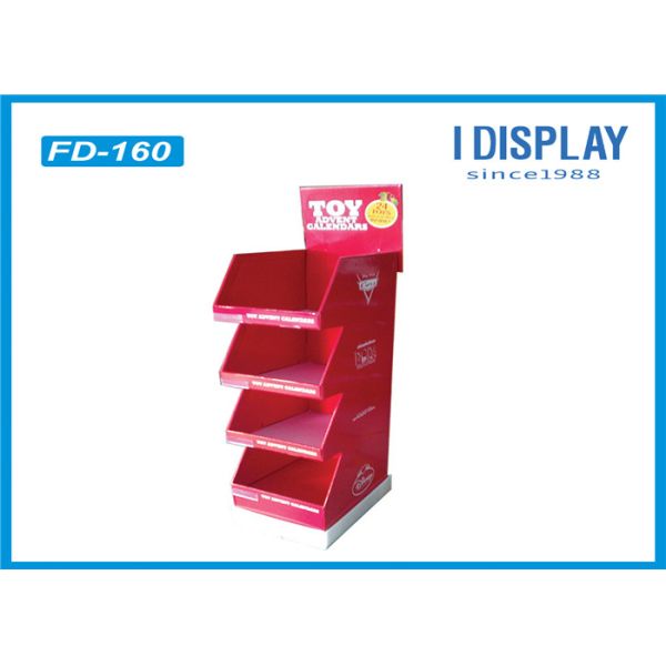 B Flute Portable Cardboard Floor Displays , Cardboard Retail Display Stands For