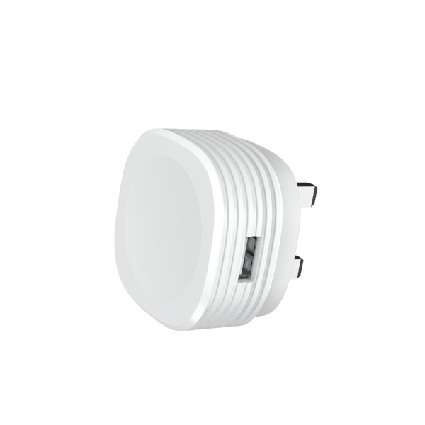 CE Fireproof PC Single USB 5V2.4A UK Mains Charger 3 Pin