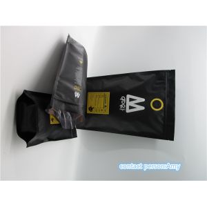 Custom printed matte black coffee bag packaging pouch / sachet