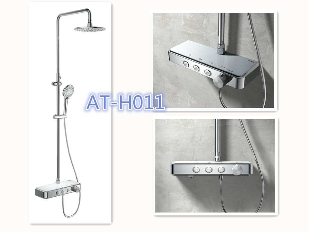 thermostat controlled shower valves AT-H011 thermostatic shower panel with bracket Foshan factory wholesale