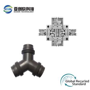 Black Injection Mold Tooling For Tee Connector Customized Plastic Mold