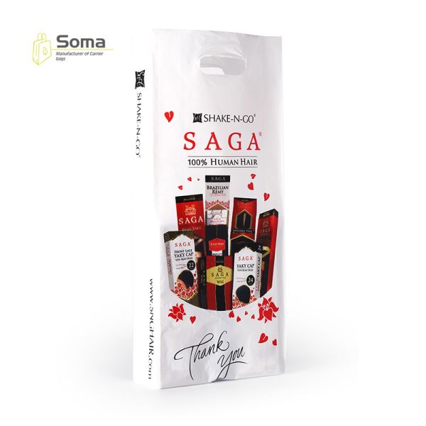 HDPE Custom Die Cut Handle Printed Plastic Bag