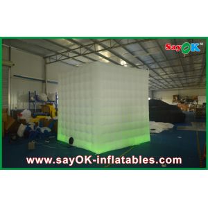 Advertising Booth Displays White Curtain Lighting Inflatable Photo Booth 210D