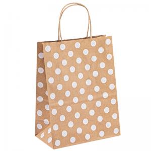 Quality Recyclable Kraft Paper T Shirt Bags Custom Shopping Handle Paper Bag For Food for sale