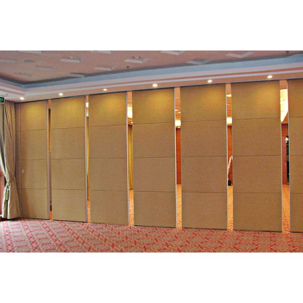 Leather Acoustic Panel Finished Folding Wooden Partition Wall For Artgallery