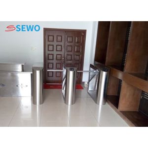 Office Tripod Turnstile Gate Entrance Exit Stainless Steel Waist Height