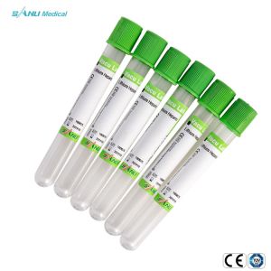 Disposable Blood Collection Green Top Heparin Tube Coated Spray Dried Lithium