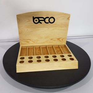 Customized Wooden Display Stand Lipstick Counter Display Rack for Specialty