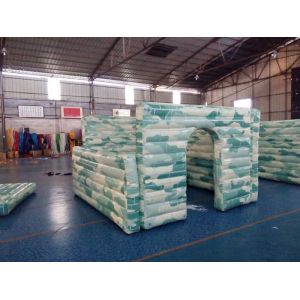 Camouflage Inflatable Sports Games , Inflatable Paintball Bunker Broken Wall