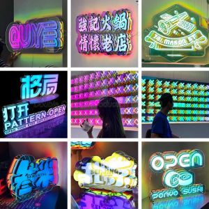 Custom Designs Acrylic Mirrors LED Light Letter Elevate Your 2024 Product Store