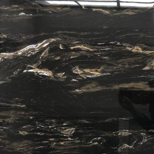 GLOSSY Black Gold Marble Ceramic 24x24 Square Tile for Outdoor and Indoor Luster