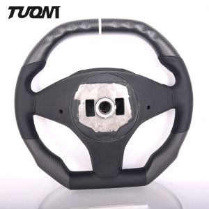 Matte Tesla Model S/X Carbon Fiber Leather Steering Wheel Flat Top Flat Bottom