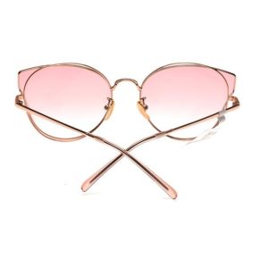 KIDS NON PORLARIZED SUNGLASSES 63204 PINK LENS CAT EYE METAL FRAME