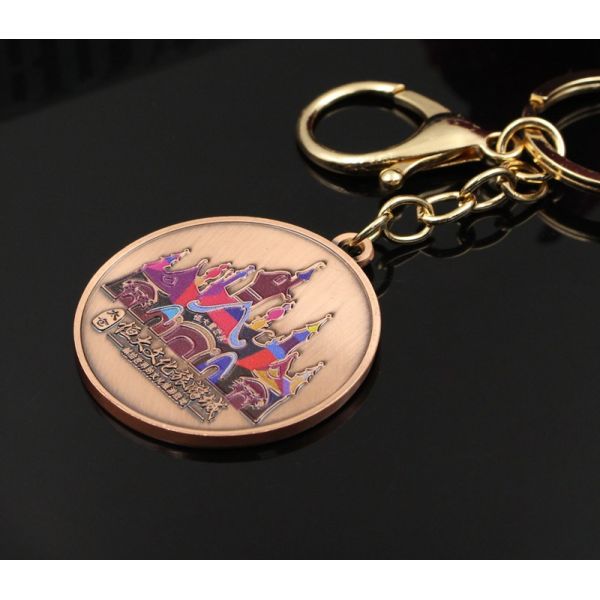 Custom metal keychain cultural tourism city logo building souvenir commemorative various DIY design keychain