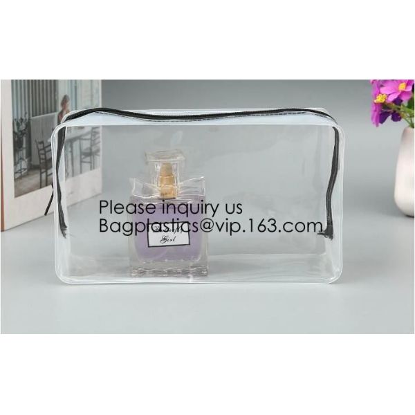 Clear Toiletry Bag - Compression Packing Cube - PVC Cosmetic Bag - Transparent