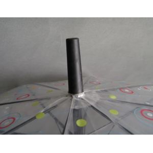 Advertising Clear Transparent Umbrella with silkscreen print on the canopy